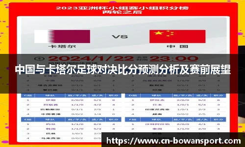 中国与卡塔尔足球对决比分预测分析及赛前展望